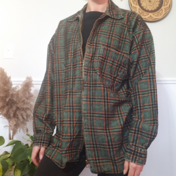Green and orange corduroy shacket - Picture 6 of 10